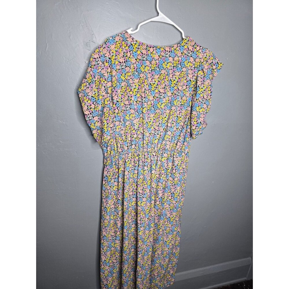 ASOS Design Curve Pink Floral Maxi-Dress V-neck size 18 - Picture 7 of 12